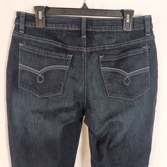 Lee Riders Mid Rise Straight Jeans Sz 10P Petite Altered Hem Slit Denim Great - Picture 5 of 9